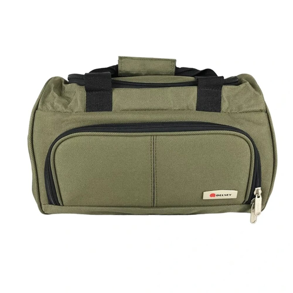 Delsey Unisex Green Black Designed In USA Double Handle Outer Pocket Duffle Bag‎
